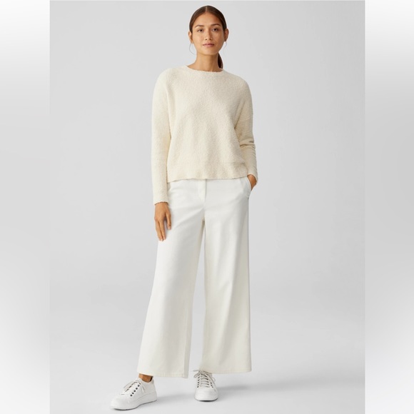 NWT EILEEN FISHER Cotton Boucle Crew Neck Box-Top - Picture 2 of 9